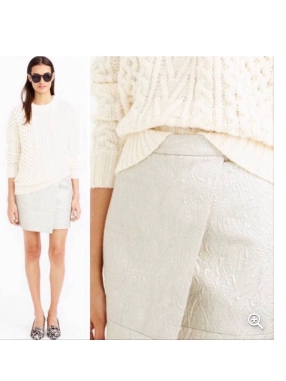J.Crew Metallic Embossed Mini Skirt Size 10